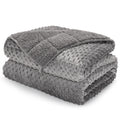 Sherpa Fleece Weighted Blanket for Adults Queen Size 15lbs 6.8kg Minky Dot Soft Flannel Heavy Blankets for Stress Relief and Sleep Promotion Cozy Plush Weighted Throw for Couch Bed 60" x 80"